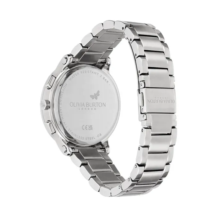 Women Sports Luxe Watches Olivia Burton 38mm MultiFunction Blue and Silver Bracelet Watch Women Sports Luxe Watches Olivia Burton 38mm MultiFunction Blue and Silver Bracelet Watch
