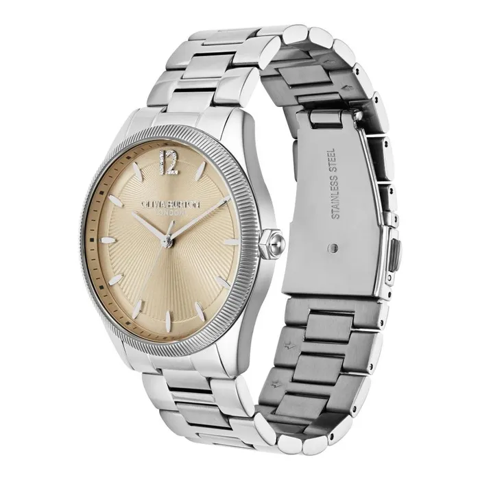 Women Sports Luxe Watches Olivia Burton 38mm Radiate Nude and Silver Bracelet Watch Women Sports Luxe Watches Olivia Burton 38mm Radiate Nude and Silver Bracelet Watch