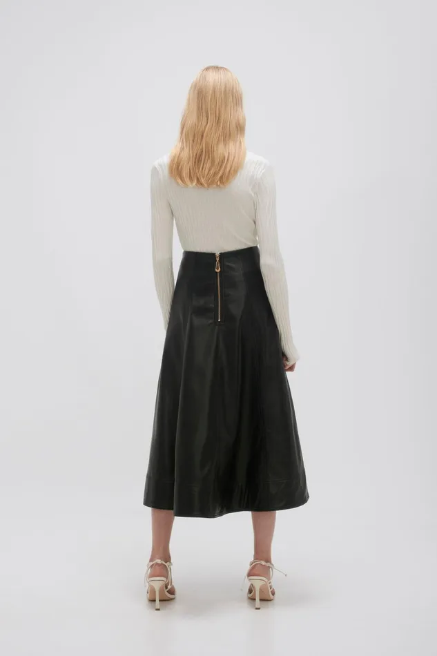 Women Stanhope Midi Skirt Black Aje Skirts