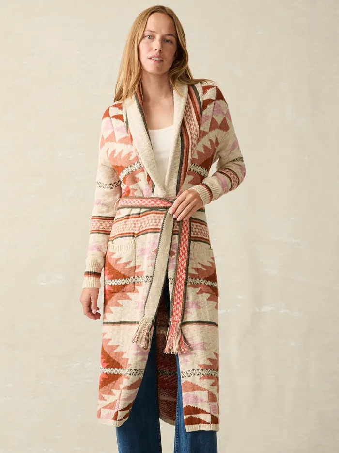 Women Sweaters Faherty BYELLOWTAIL Paloma Duster Desert Horizon