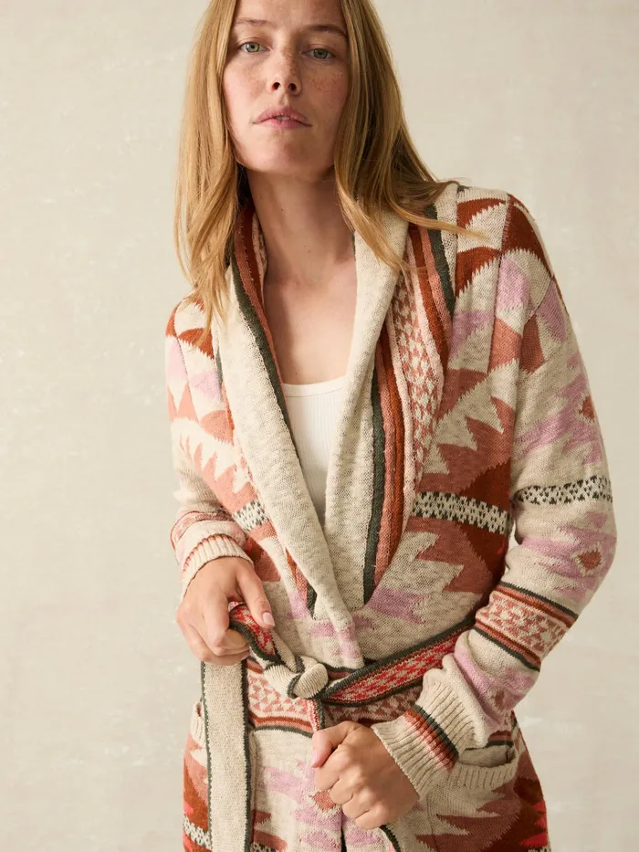 Women Sweaters Faherty BYELLOWTAIL Paloma Duster Desert Horizon