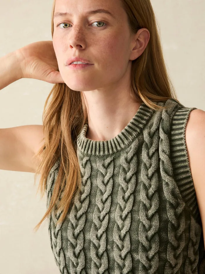 Women Sweaters Faherty Sunwashed Sweater Vest Beetle