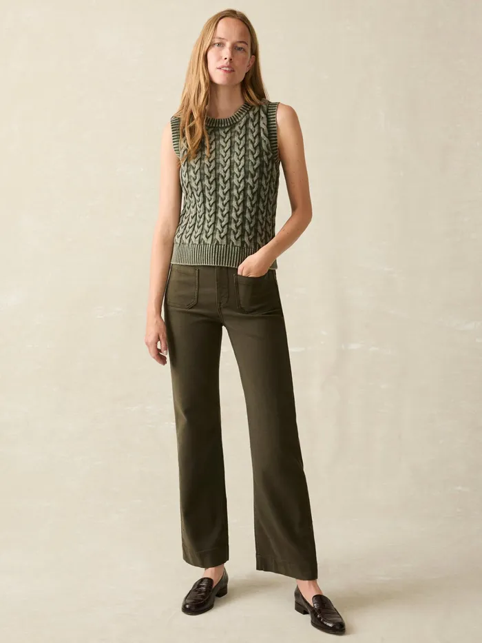 Women Sweaters Faherty Sunwashed Sweater Vest Beetle