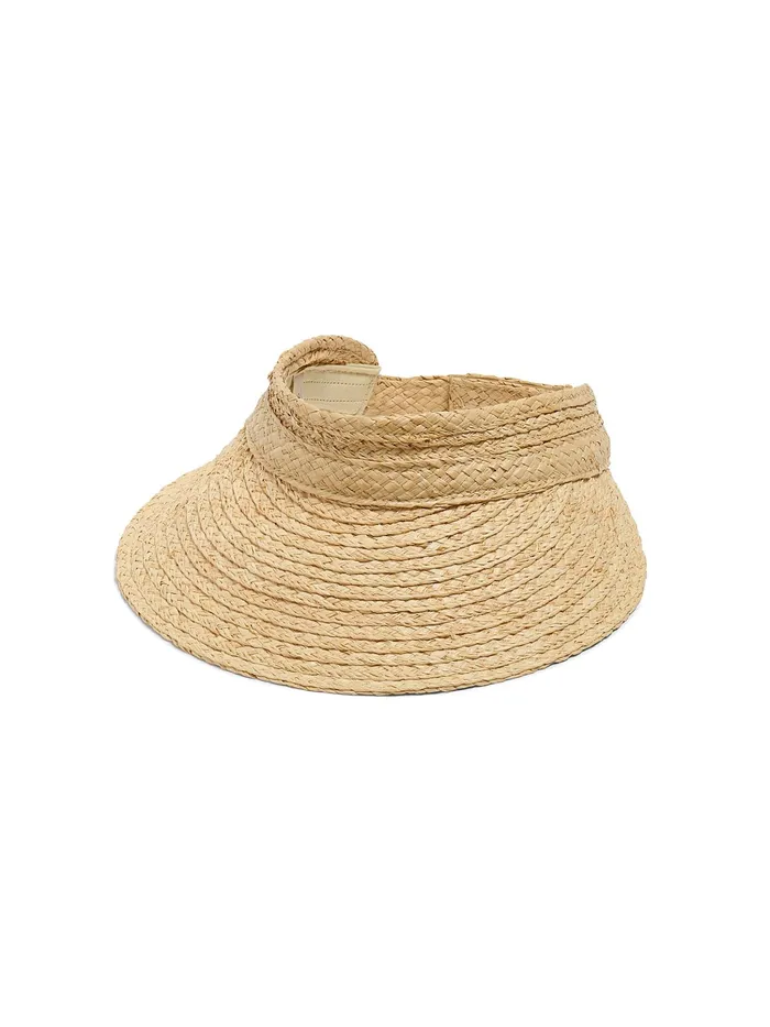 Women Swim Faherty Raffia Packable Visor Natural