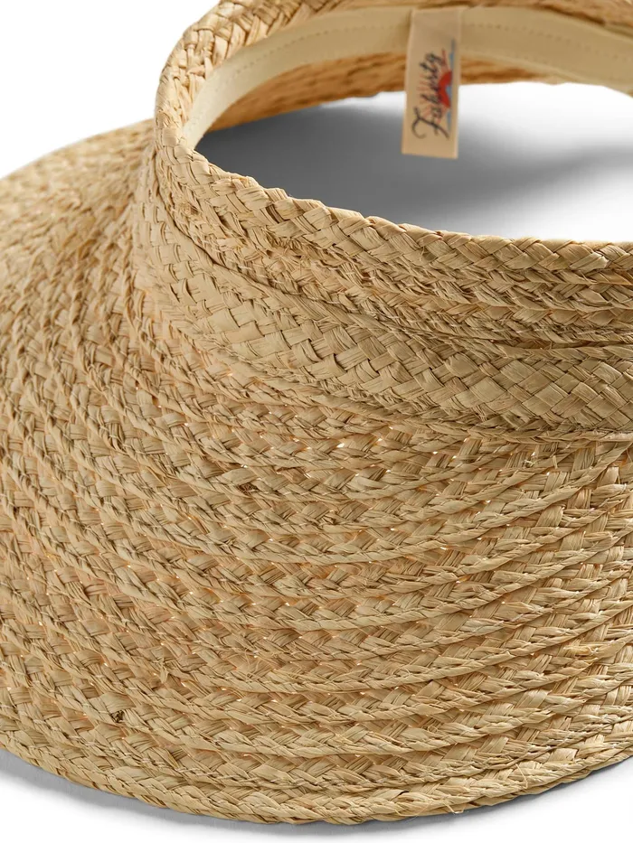 Women Swim Faherty Raffia Packable Visor Natural