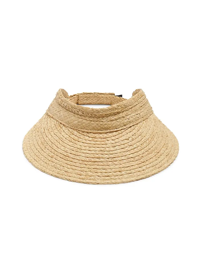 Women Swim Faherty Raffia Packable Visor Natural