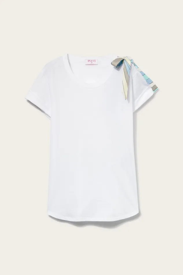 Women TShirts And Sweatshirts PUCCI BowEmbellished Cotton TShirt
