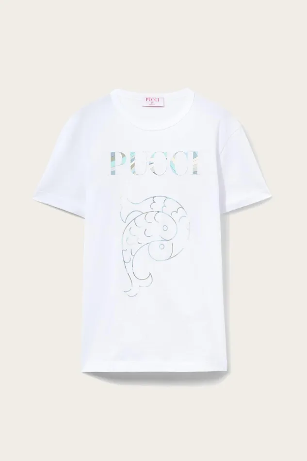 Women TShirts And Sweatshirts PUCCI LogoPrint Cotton TShirt
