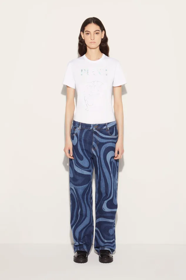 Women TShirts And Sweatshirts PUCCI LogoPrint Cotton TShirt
