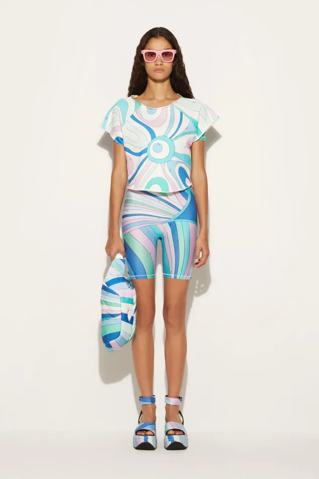 Women TShirts And Sweatshirts PUCCI MarmoPrint Cotton TShirt