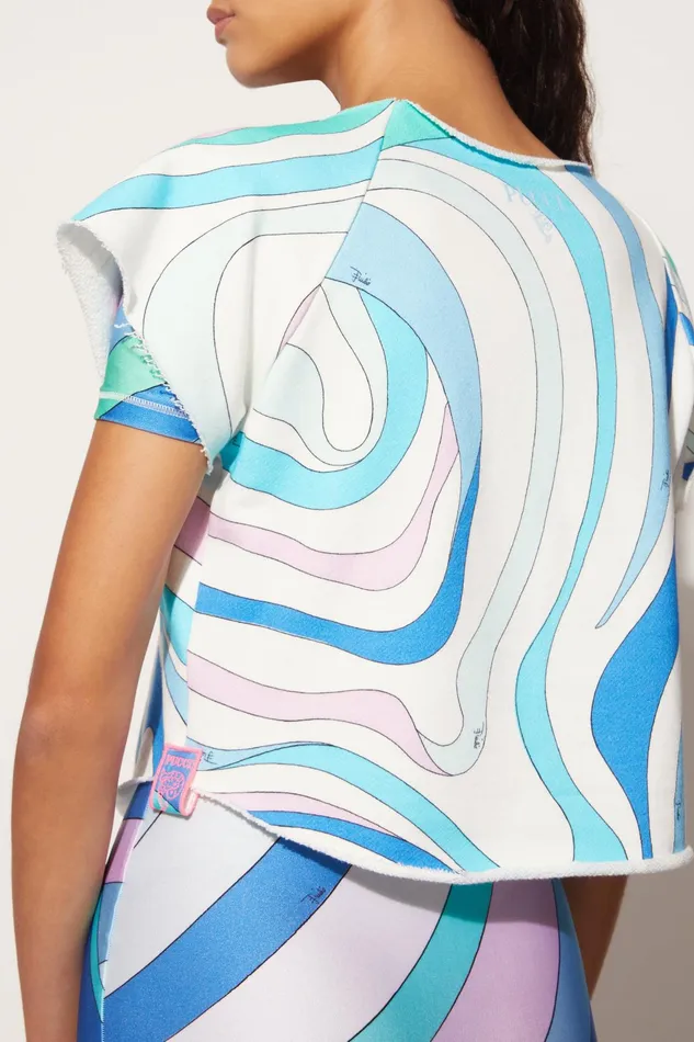 Women TShirts And Sweatshirts PUCCI MarmoPrint Cotton TShirt