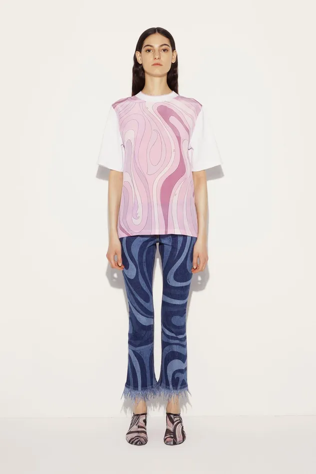 Women TShirts And Sweatshirts PUCCI MarmoPrint TShirt
