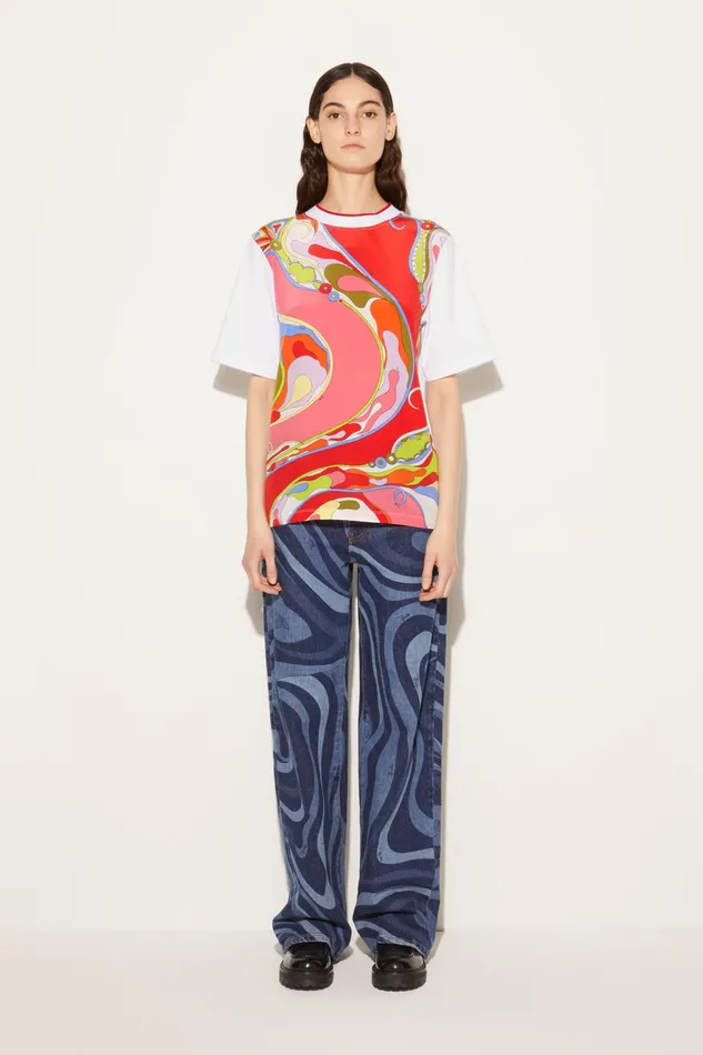 Women TShirts And Sweatshirts PUCCI OrchideePrint TShirt