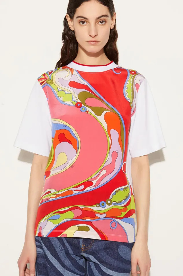 Women TShirts And Sweatshirts PUCCI OrchideePrint TShirt