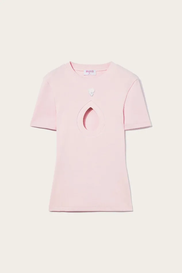 Women TShirts And Sweatshirts PUCCI Pucci P RibbedKnit TShirt