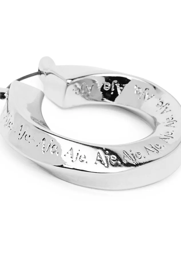 Women The Mini Aje Sculpture Hoops Silver Aje Jewellery