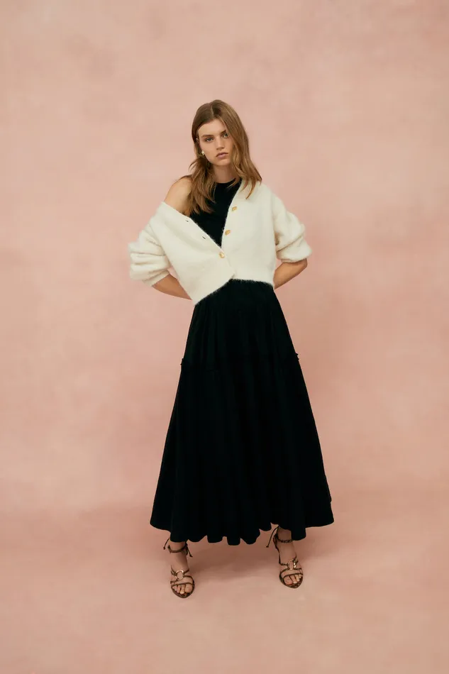 Women Tidal Corset Midi Dress Black Aje Dresses