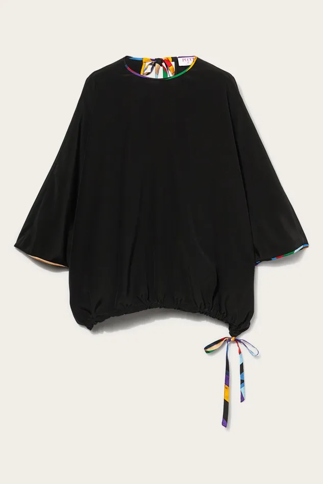 Women Tops And Shirts PUCCI Black Silk Top