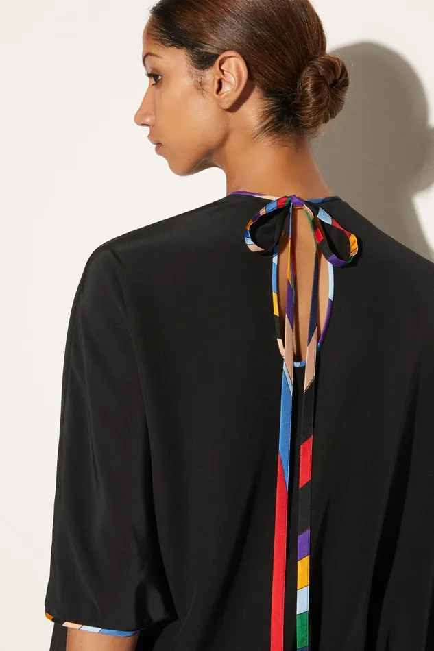 Women Tops And Shirts PUCCI Black Silk Top