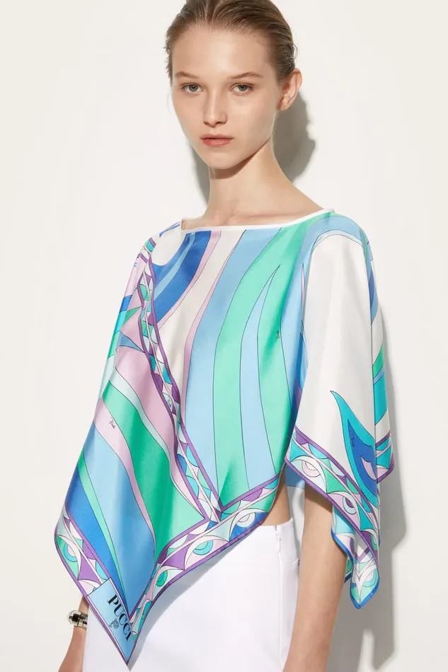 Women Tops And Shirts PUCCI CigniPrint Silk Top