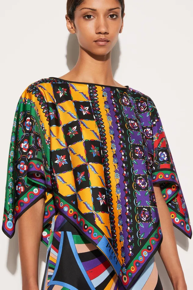 Women Tops And Shirts PUCCI Festa And OndePrint Kaftan Top