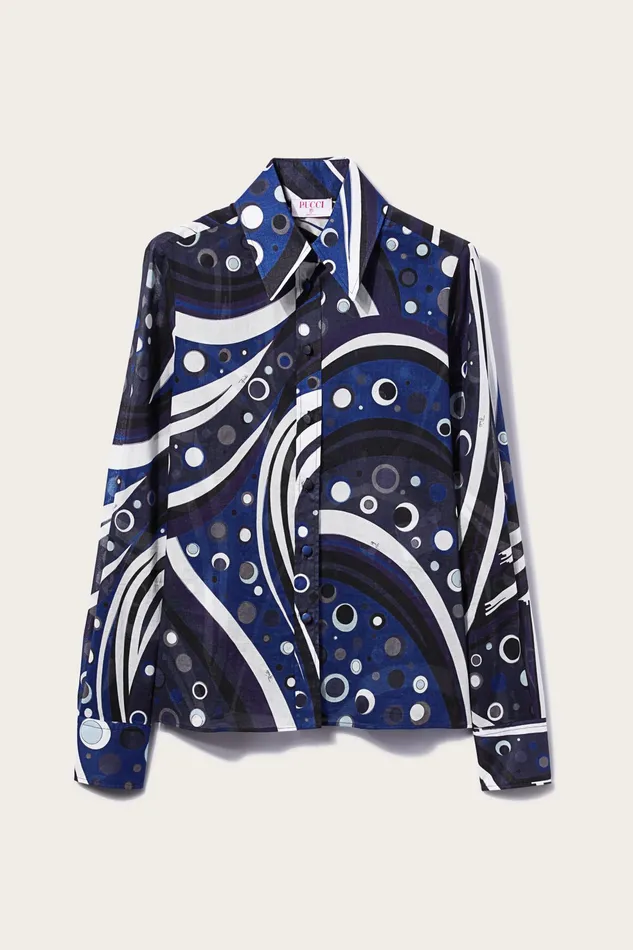 Women Tops And Shirts PUCCI FontanePrint Cotton Shirt