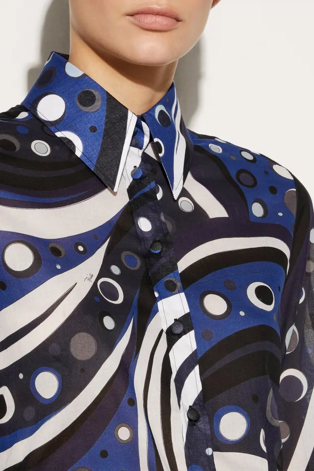 Women Tops And Shirts PUCCI FontanePrint Cotton Shirt