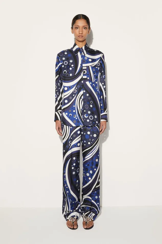 Women Tops And Shirts PUCCI FontanePrint SilkTwill Shirt