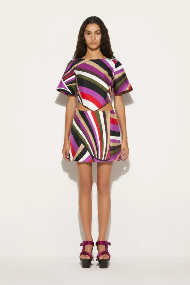 Women Tops And Shirts PUCCI IridePrint SilkTwill Top