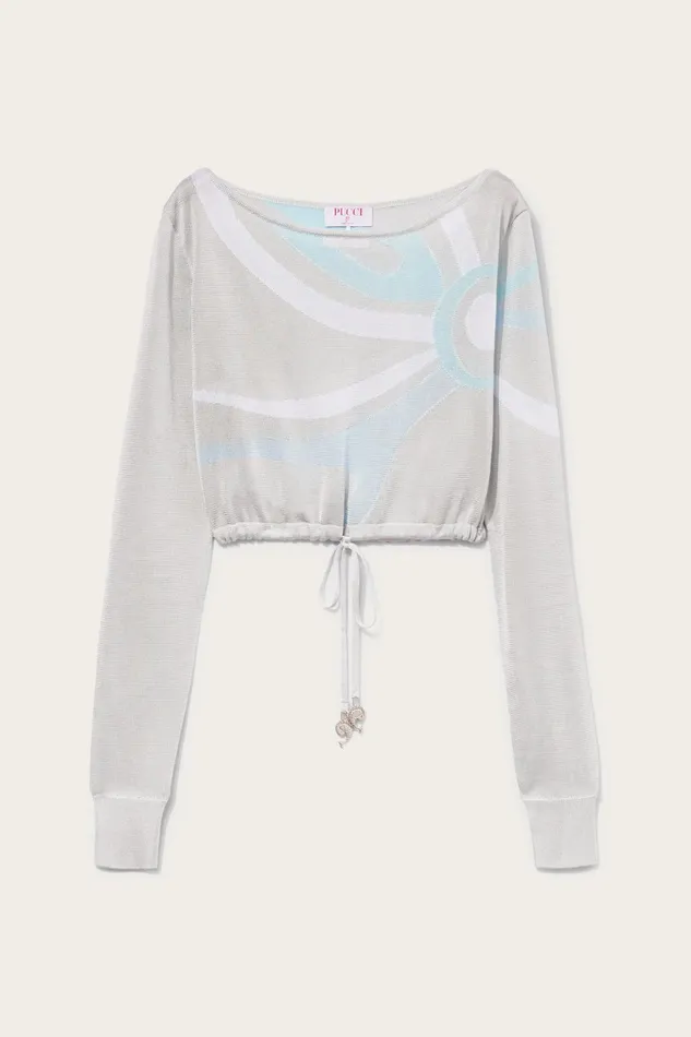 Women Tops And Shirts PUCCI MarmoJacquard Crop Top