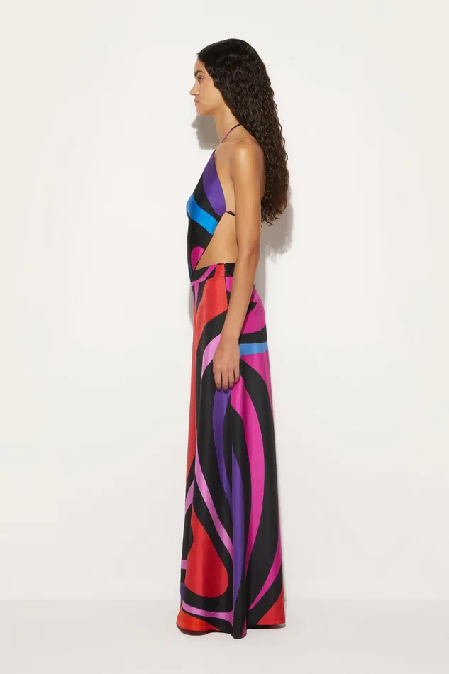 Women Tops And Shirts PUCCI MarmoPrint Halterneck Top