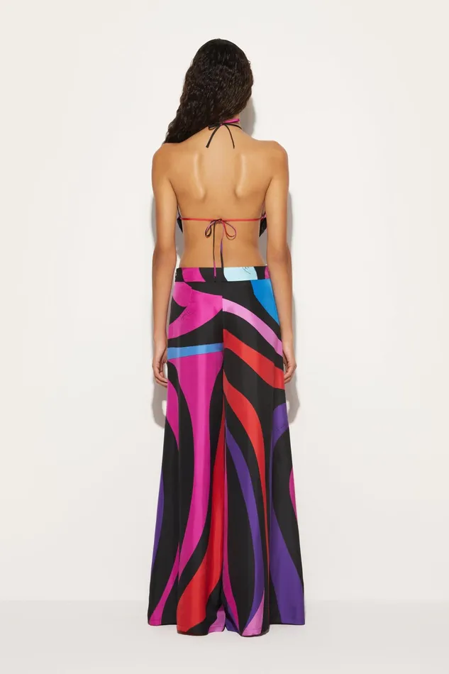 Women Tops And Shirts PUCCI MarmoPrint Halterneck Top