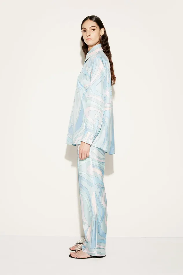 Women Tops And Shirts PUCCI MarmoPrint SilkTwill Shirt