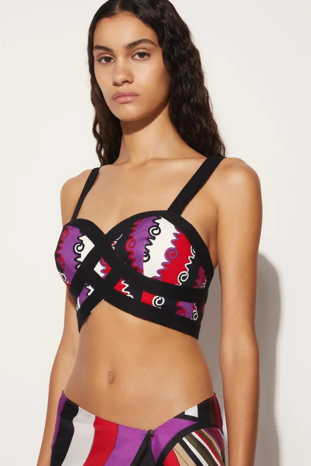 Women Tops And Shirts PUCCI Micro ChiavePrint Top