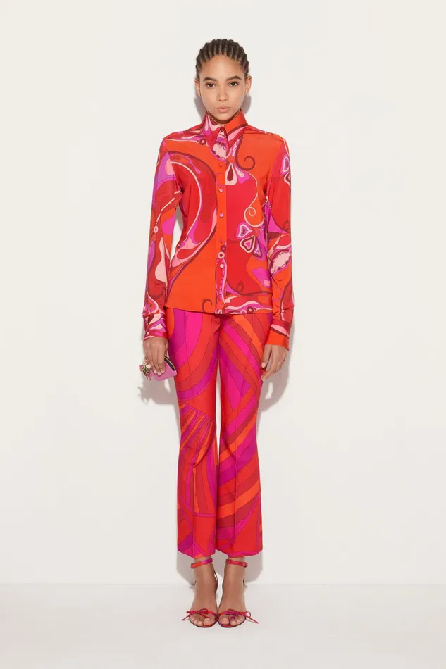Women Tops And Shirts PUCCI OrchideePrint Shirt
