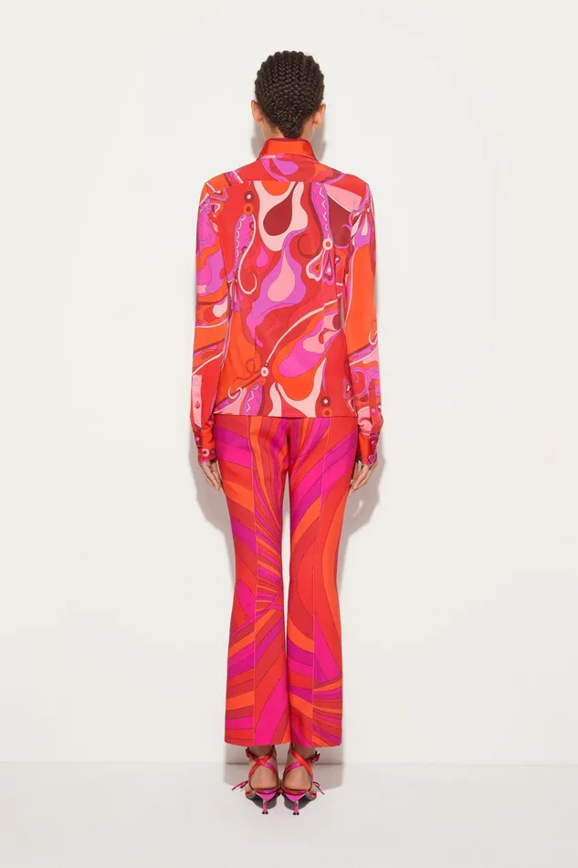 Women Tops And Shirts PUCCI OrchideePrint Shirt