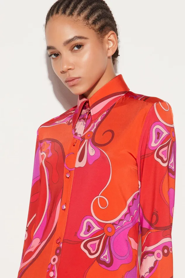Women Tops And Shirts PUCCI OrchideePrint Shirt