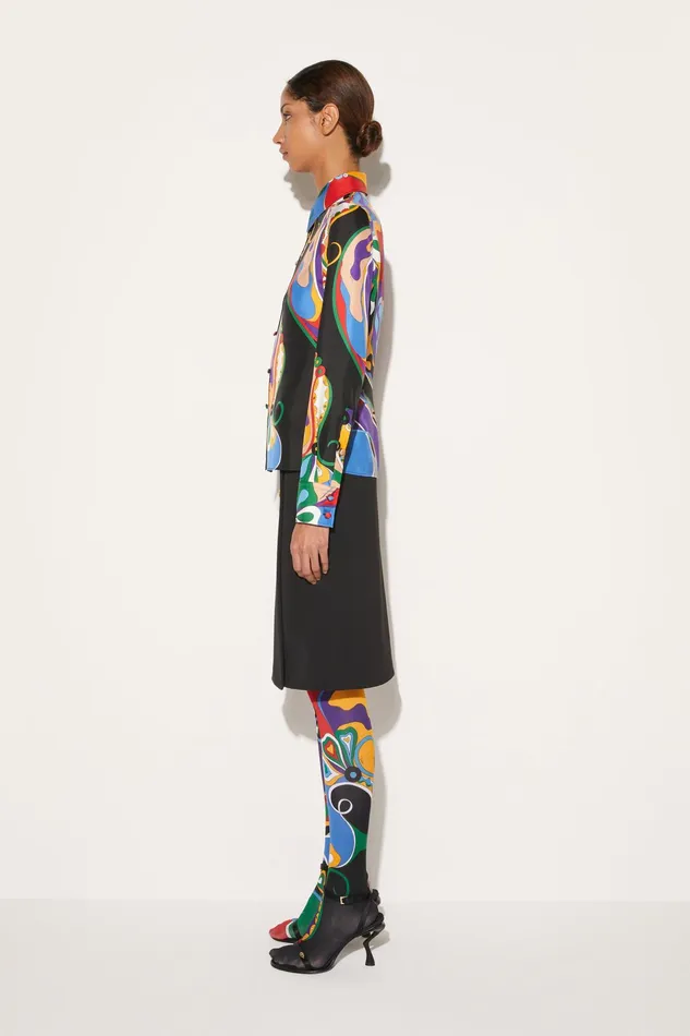Women Tops And Shirts PUCCI OrchideePrint SilkTwill Shirt