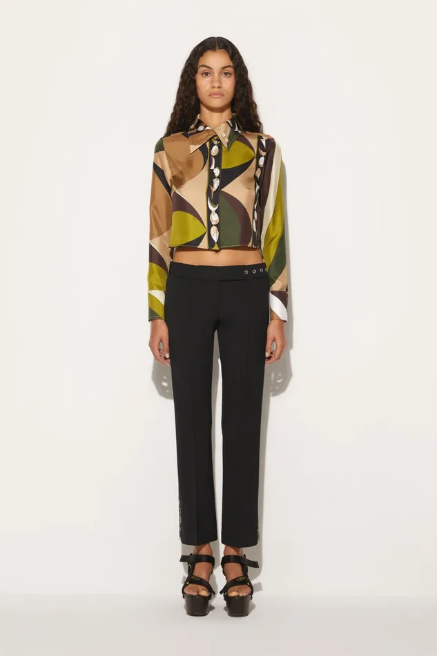 Women Tops And Shirts PUCCI PesciPrint SilkTwill Shirt