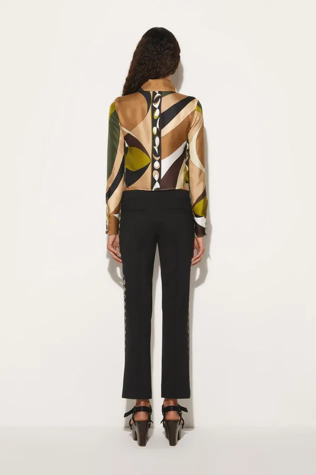 Women Tops And Shirts PUCCI PesciPrint SilkTwill Shirt