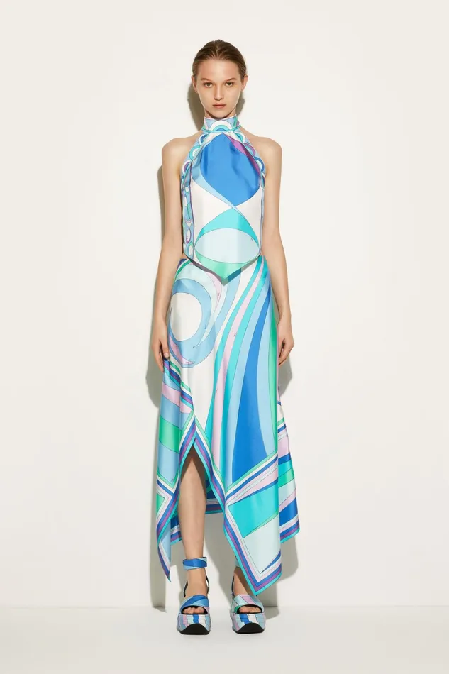 Women Tops And Shirts PUCCI PesciPrint SilkTwill Top