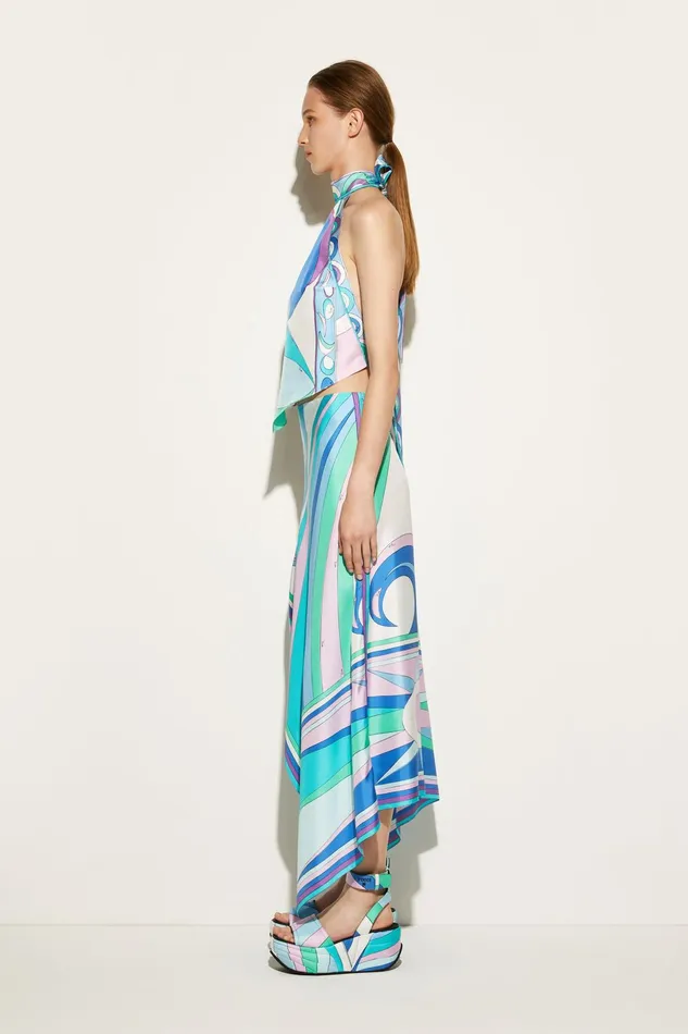 Women Tops And Shirts PUCCI PesciPrint SilkTwill Top