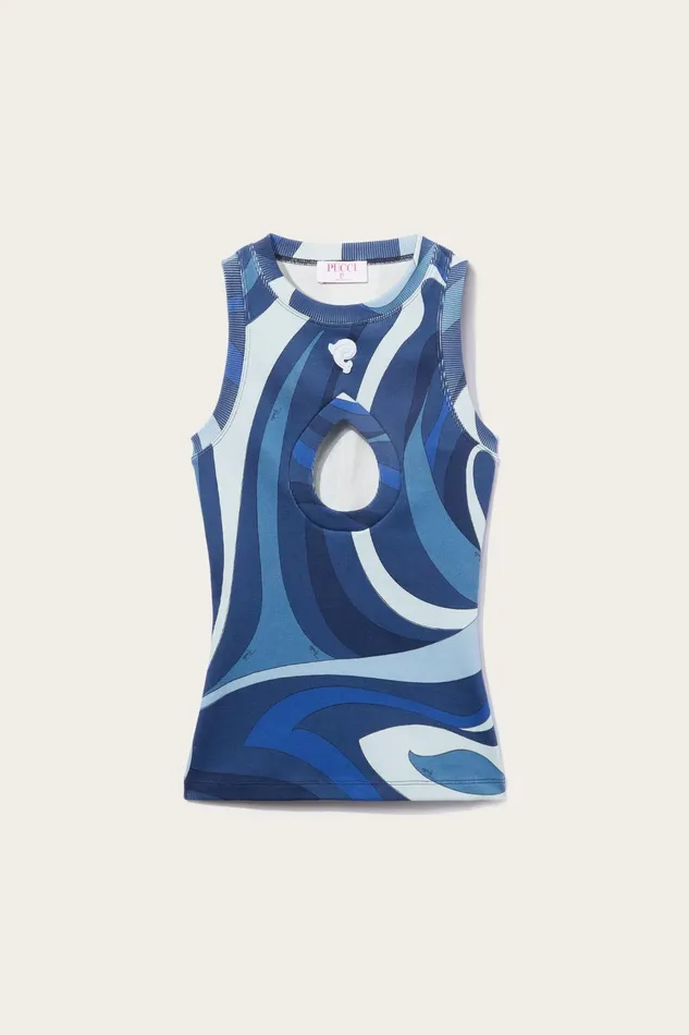 Women Tops And Shirts PUCCI Pucci P MarmoPrint Tank Top