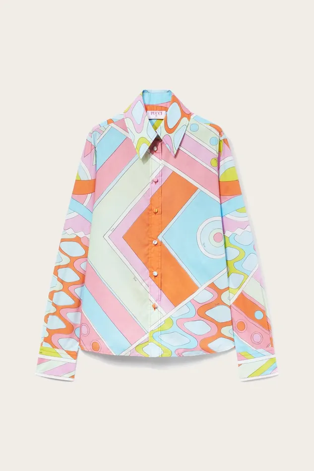 Women Tops And Shirts PUCCI VivaraPrint Cotton Shirt