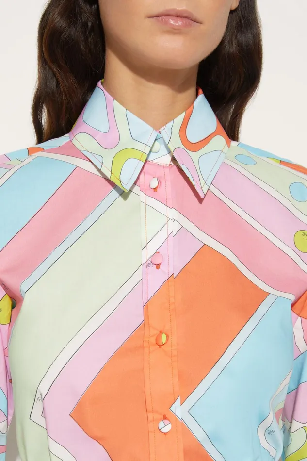 Women Tops And Shirts PUCCI VivaraPrint Cotton Shirt