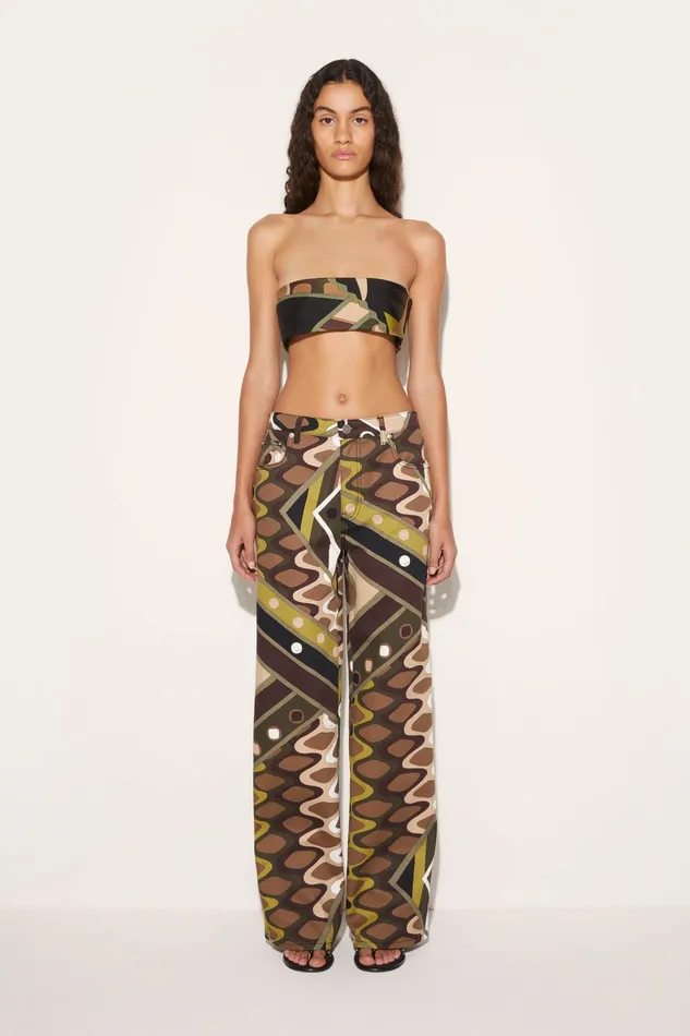 Women Tops And Shirts PUCCI VivaraPrint SilkTwill Bandeau