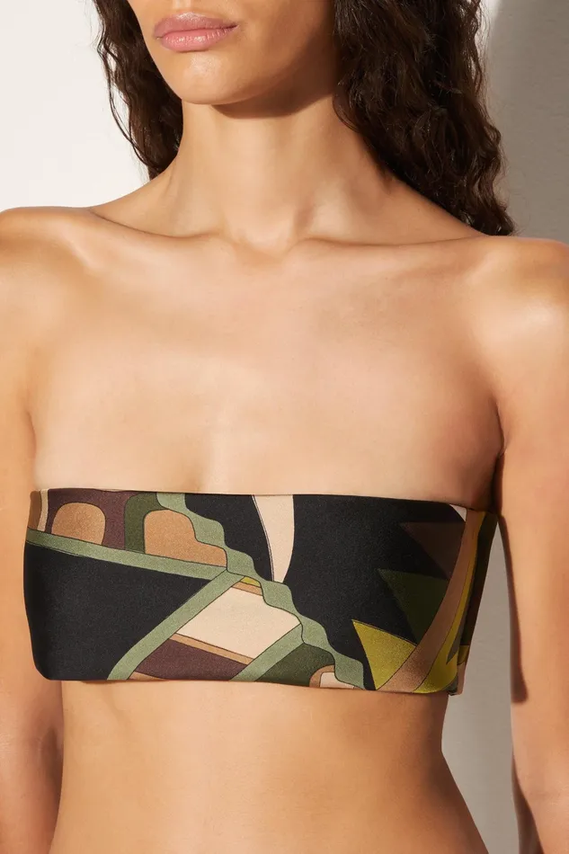 Women Tops And Shirts PUCCI VivaraPrint SilkTwill Bandeau