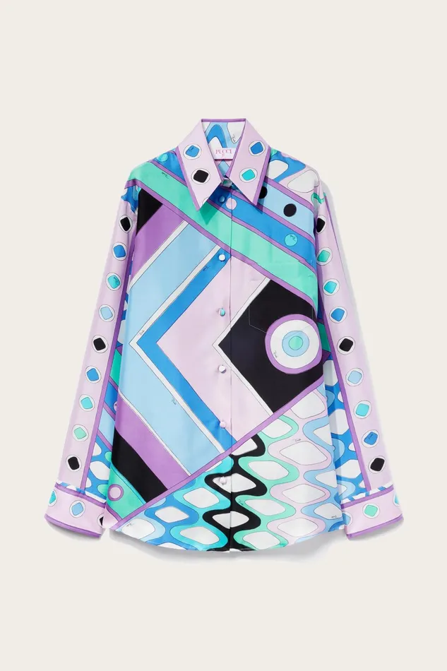 Women Tops And Shirts PUCCI VivaraPrint SilkTwill Shirt