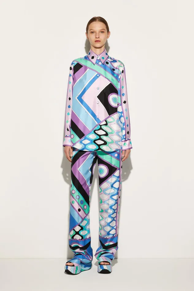 Women Tops And Shirts PUCCI VivaraPrint SilkTwill Shirt