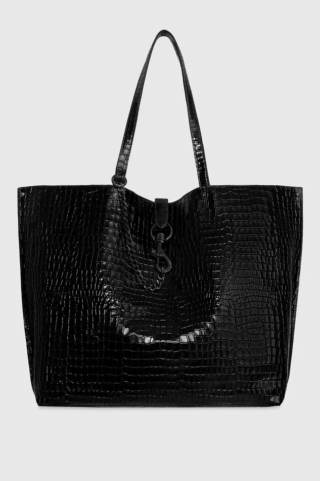 Women Tote Bags Rebecca Minkoff Megan Soft Large Tote Blackblack Shellac
